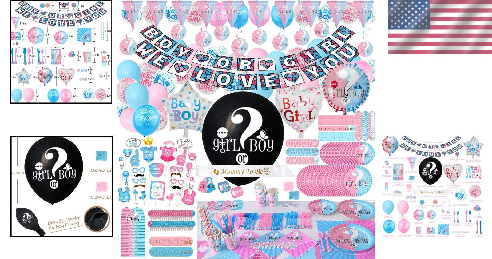 All-in-One Gender Reveal Supplies Set - 563 Pieces for Unforgettable Memories