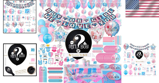 All-in-One Gender Reveal Supplies Set - 563 Pieces for Unforgettable Memories