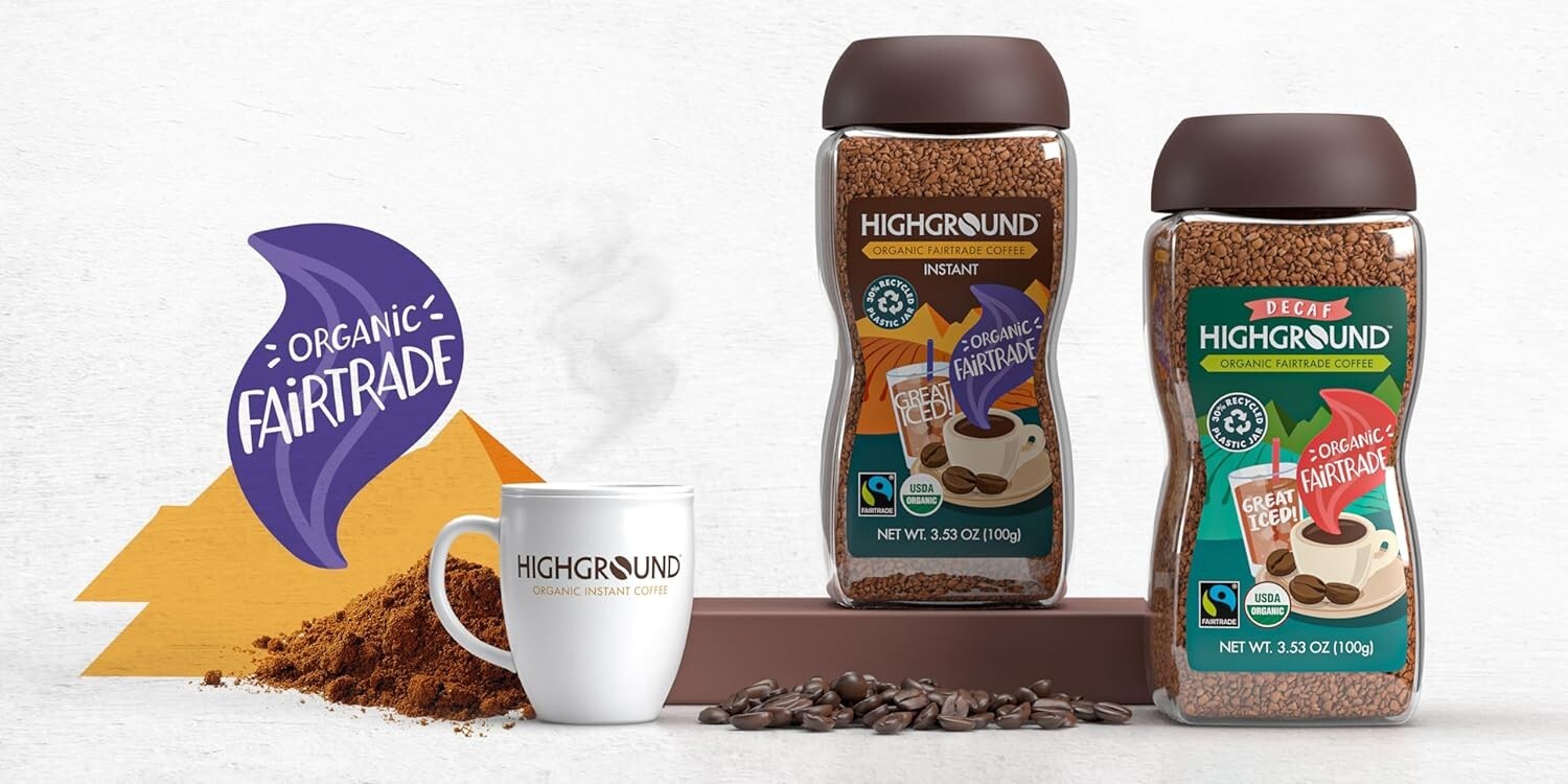 Decaf Instant Coffee Bundled Pack - Vegan & Rich Flavor, 3.53 Oz Each