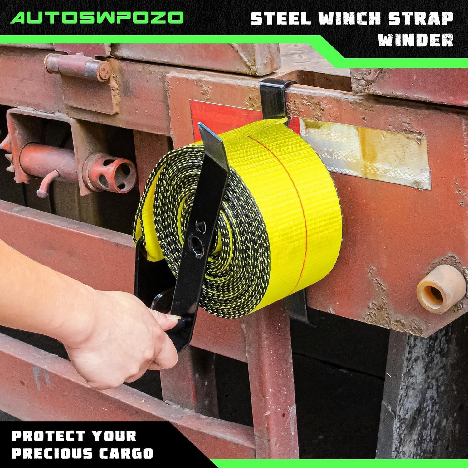 Efficient Roll-Up Winch Straps – 2 Pack for Trailers and Vans, Up to 4" Wide