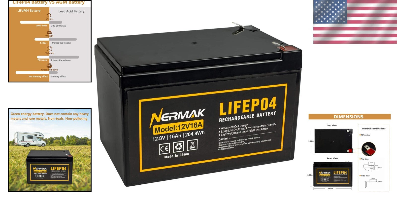 12V 16Ah Lithium Battery with 2000+ Cycles – Ideal for Eco-Friendly Power Supply