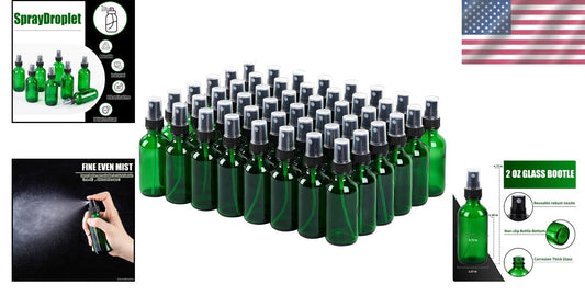 Versatile 2 oz Glass Mist Sprayers - BPA-Free & Leak-Proof for Skincare - 48 Set