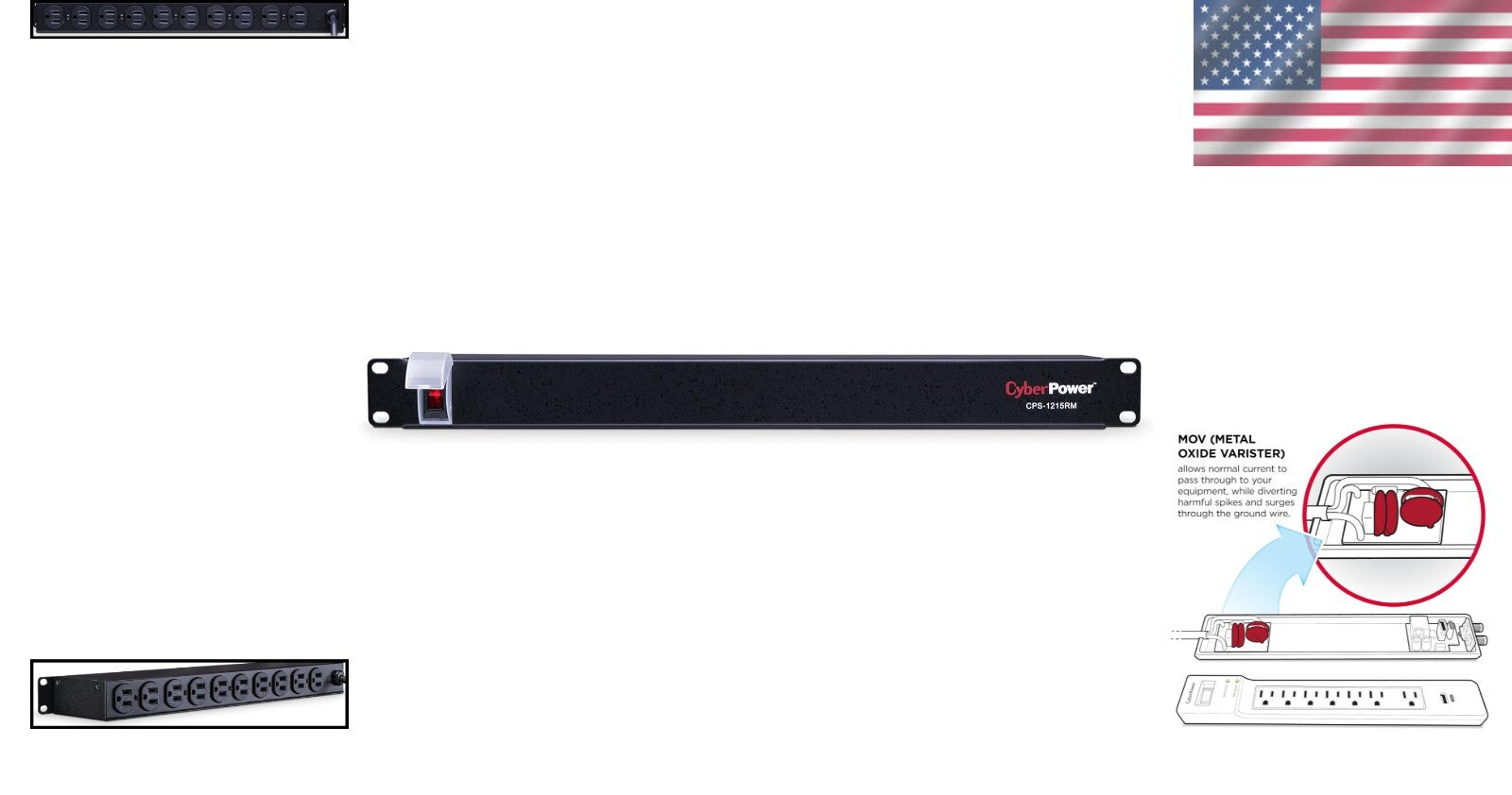 Versatile 1U Rackmount Power Distribution Unit - 10 Outlets, 15A, 15ft Cord