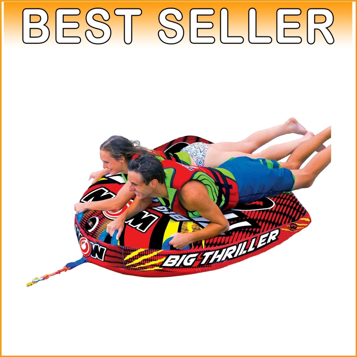 Double Handle Towable Deck Tube for Unforgettable Water Adventures - 1-2 Person