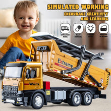 Load image into Gallery viewer, Interactive Dump Truck Toy with Lights &amp; Sounds – Perfect Gift for 4-7 Year Olds