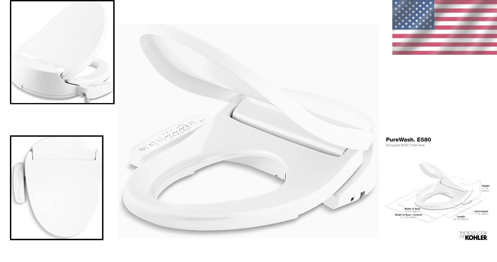 Quiet-Close Elongated Bidet Toilet Seat: Adjustable Warm Water & Wash Modes