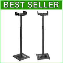 Load image into Gallery viewer, Sturdy Floor Speaker Stands for Surround Sound - Tiltable &amp; Stylish Black Design