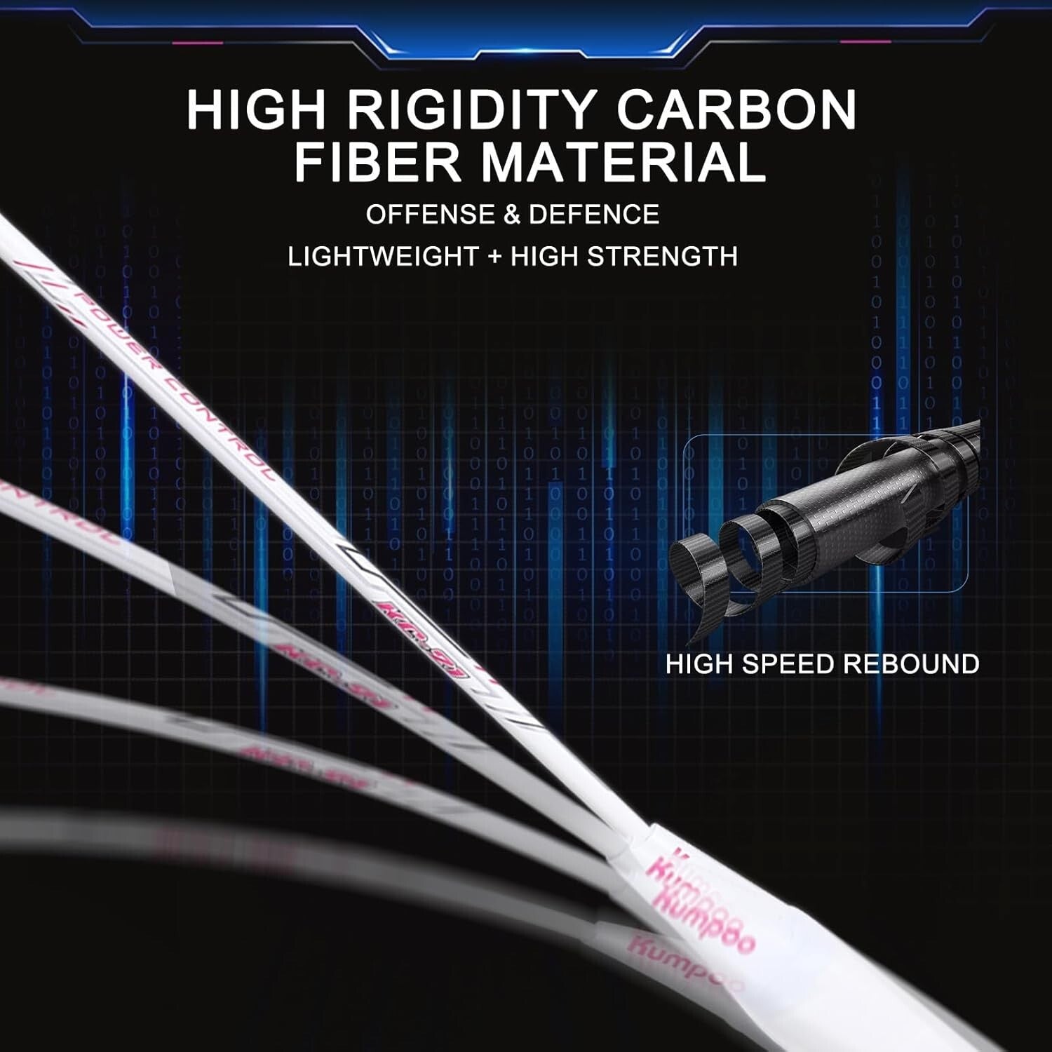 Elevate Your Game: 2 Carbon Fiber Badminton Rackets with Cover and Shuttlecocks