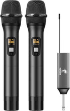 Load image into Gallery viewer, Dual Cordless UHF Microphone Set - Rechargeable Metal Design for Versatile Use