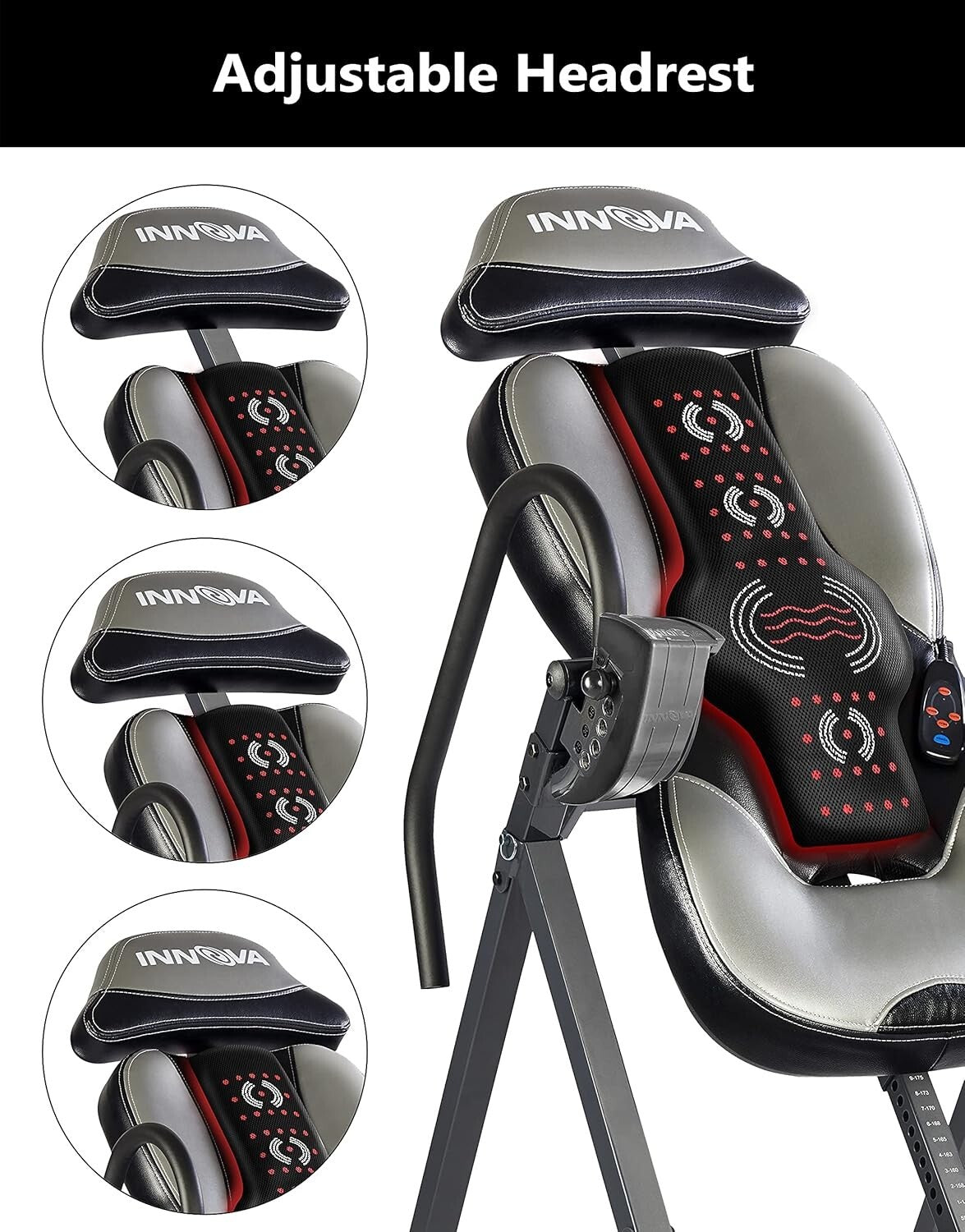 Adjustable Innova Inversion Table with Vertical Massage & Heat - 300 lb Capacity