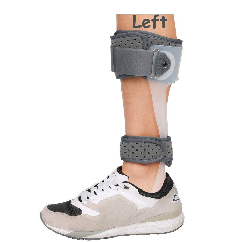 Durable AFO Ankle Foot Orthosis - Adjustable X-Large Drop Foot Support Brace