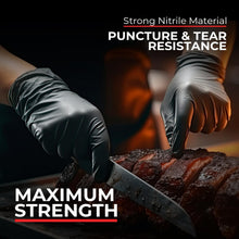 Load image into Gallery viewer, 6 Mil Thick Black Nitrile Gloves for Automotive, Food, and General Use - 1000 CT