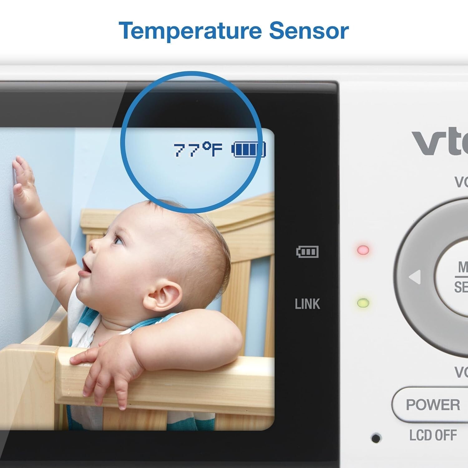 Portable Baby Monitor: 2.8” LCD, Lullabies & Temperature Sensor, No Wi-Fi Needed
