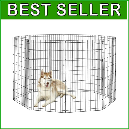 X-Large Metal Dog Exercise Pen - 24"W x 48"H Modular Panels for Versatility