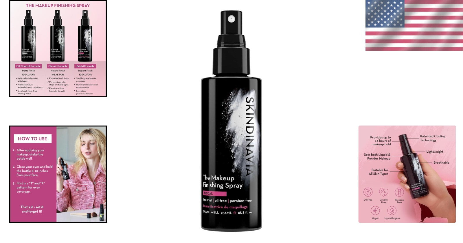 Lightweight Waterproof Makeup Spray for Weddings – 16+ Hour Hold, 8oz