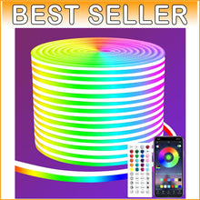 Load image into Gallery viewer, Vibrant 50ft RGB Neon Rope Lights - App-Controlled, Waterproof &amp; Safe for Family
