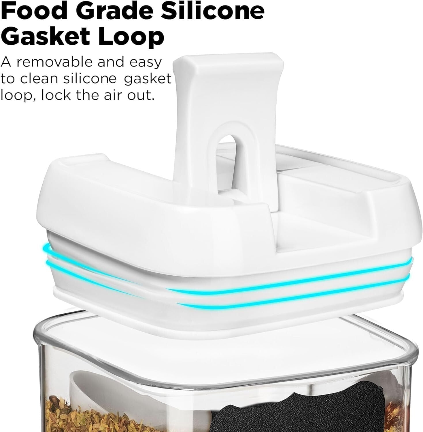 9 PC Kitchen Organization Set - Airtight Food Containers with Spoons - 2.1 Cups