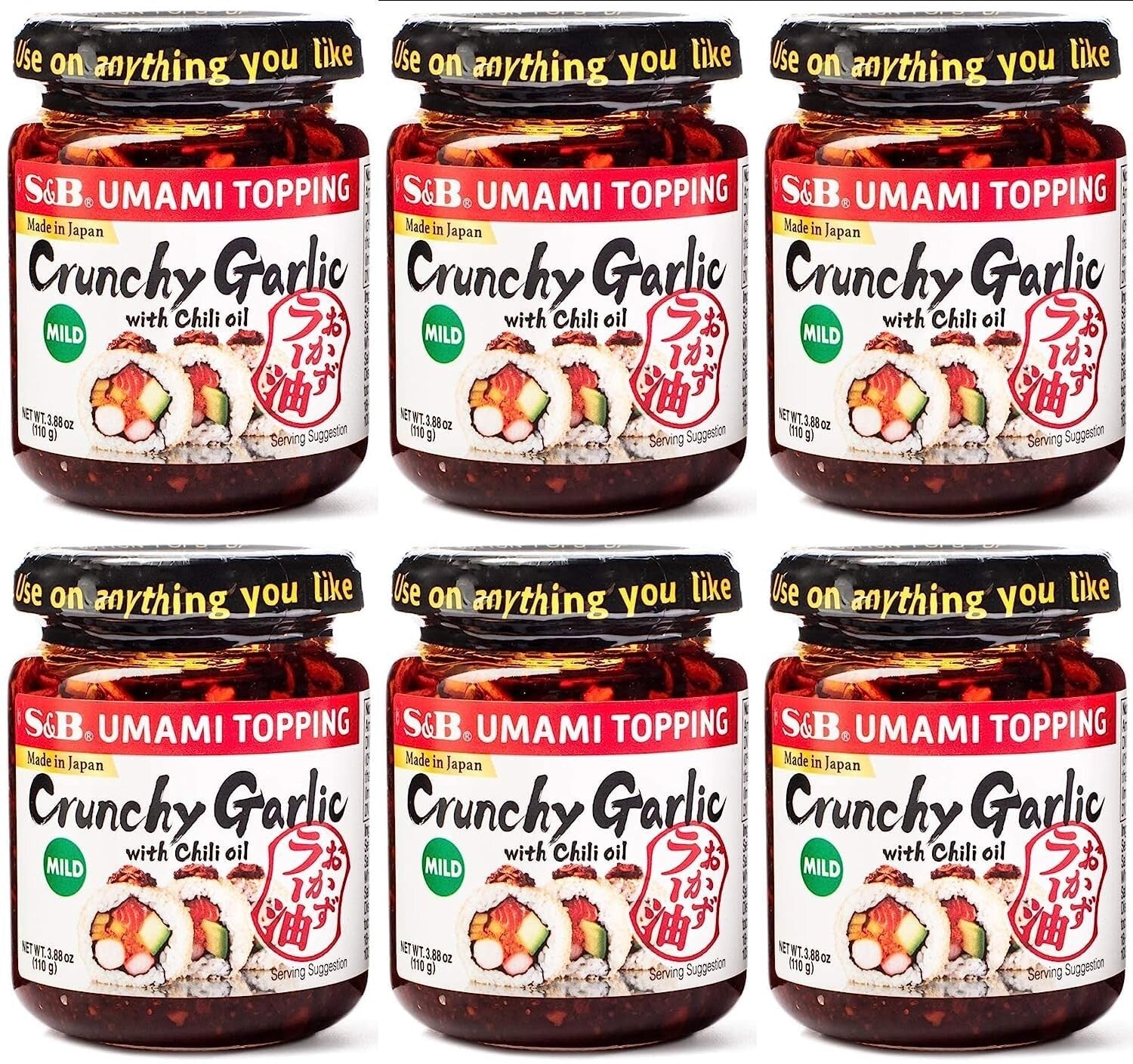 Authentic S&B Chili Oil & Crunchy Garlic - Deliciously Versatile & 3.88 oz