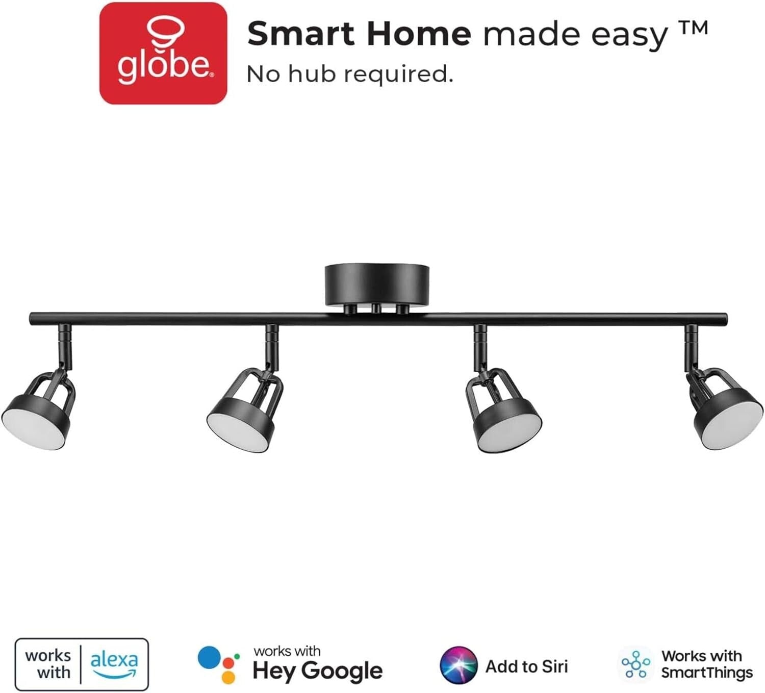 Dimmable Multicolor RGB 4-Light Track Lighting - No Hub Required, 1600 Lumens