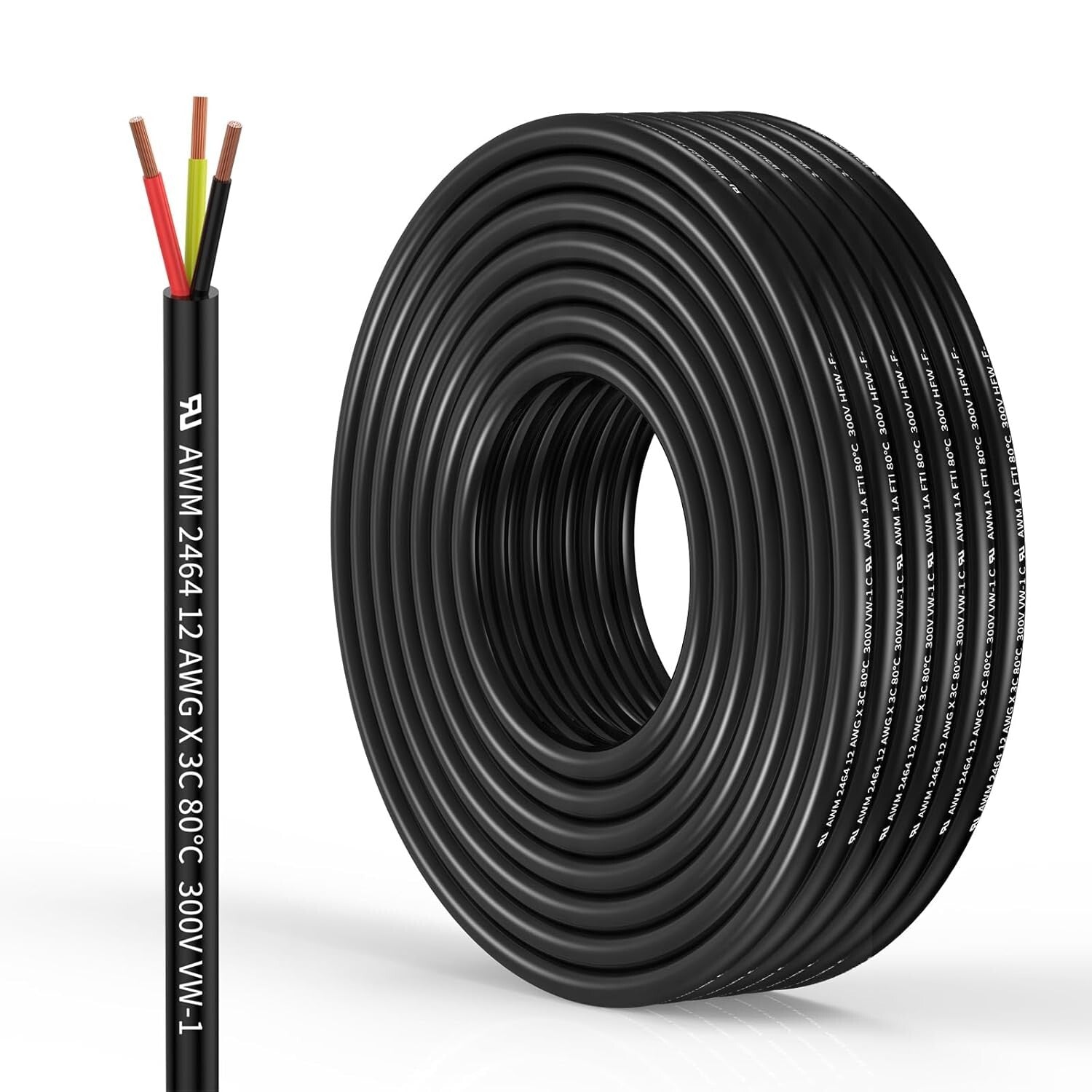 Flexible and Durable 12 AWG 3C Copper Wire - Perfect for Automotive & Home Use