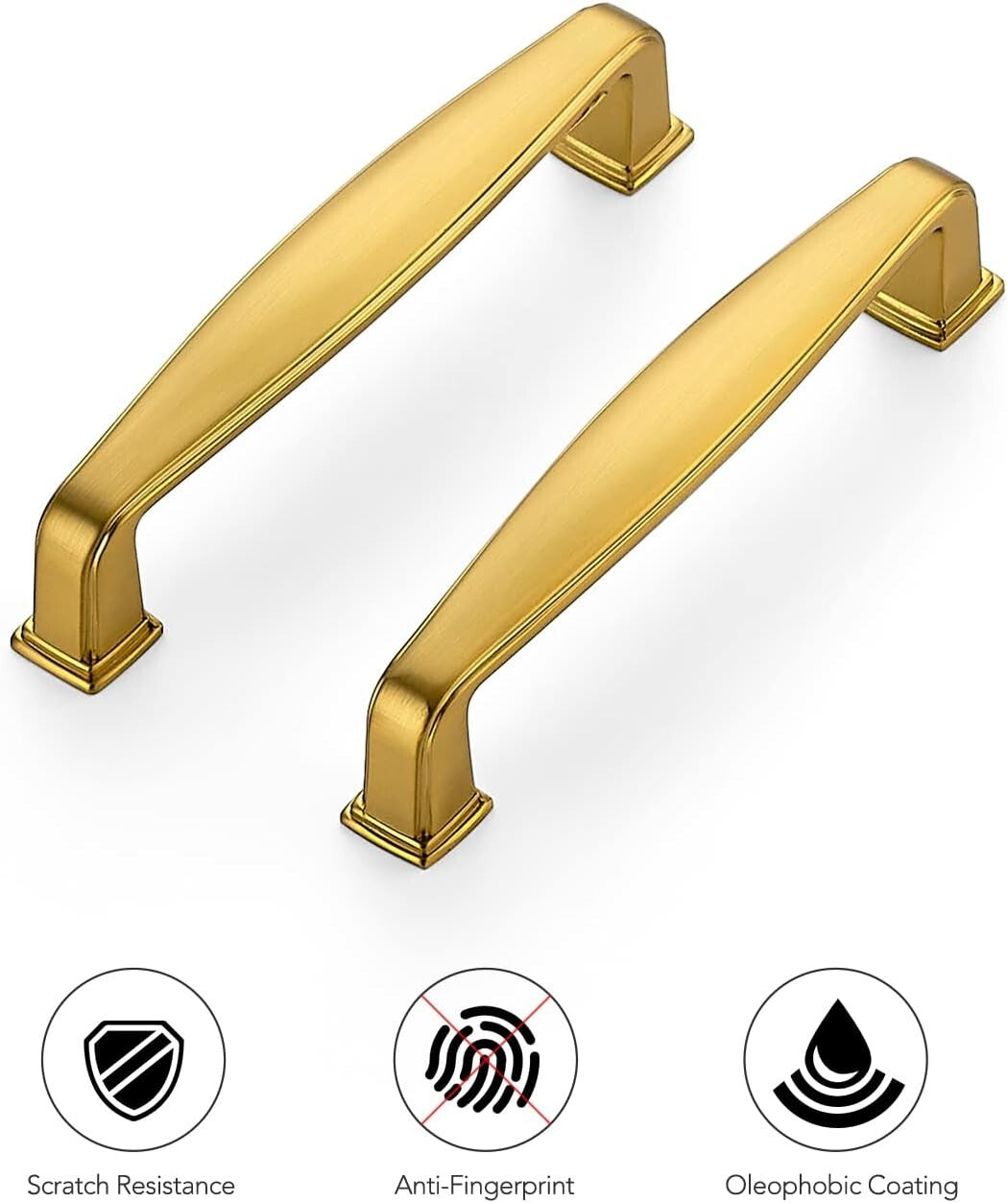 20 Brushed Brass Cabinet Handles - 3-3/4 Inch Pulls for Elegant Kitchen Upgrades