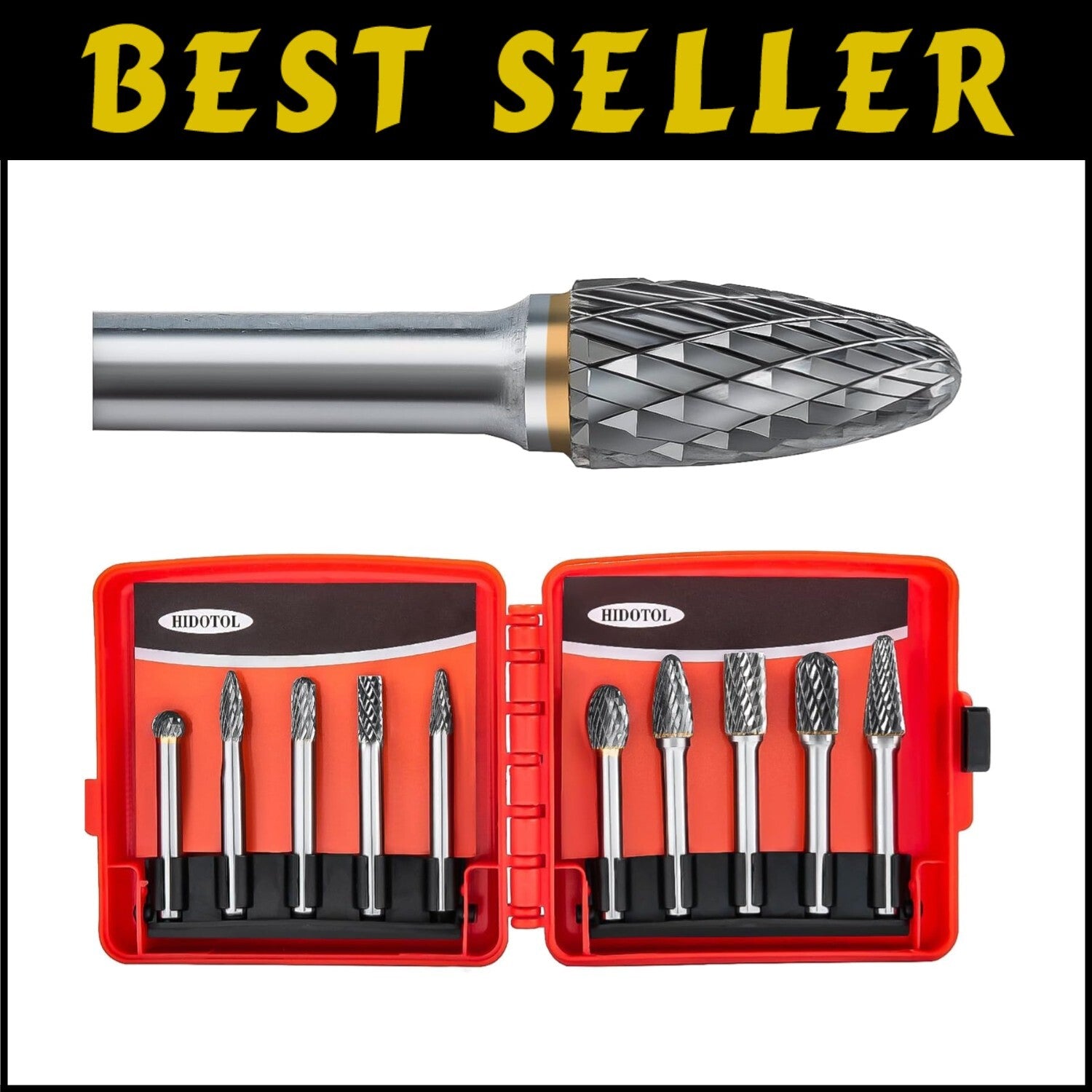 Versatile 10pc Carbide Rotary Burr Set - Ideal for Wood, Metal & Jewelry Making