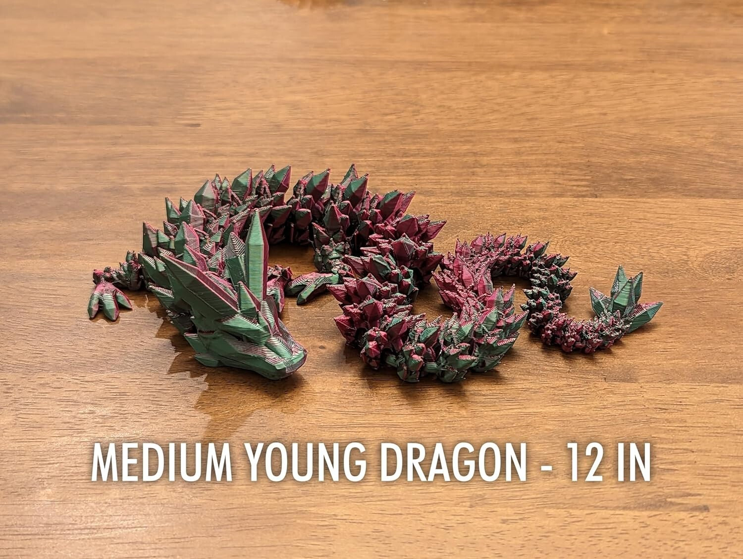 Vibrant 24" Articulated Crystal Dragon - Durable 3D Printed Eco-Friendly Design