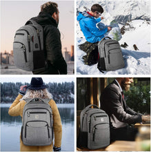 Load image into Gallery viewer, 17-Inch Anti-Theft Laptop Backpack with USB Charging &amp; Water Resistance in Grey