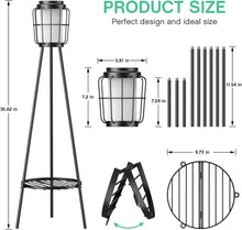 Load image into Gallery viewer, Art Deco Waterproof Solar Floor Lamps - 2 Pack with Touch Control &amp; Metal Base