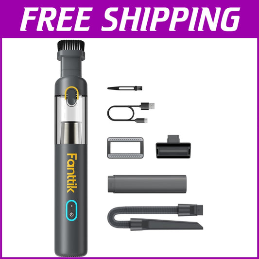 Lightweight Handheld Car Vacuum with Type-C Fast Charging & Washable HEPA Filter