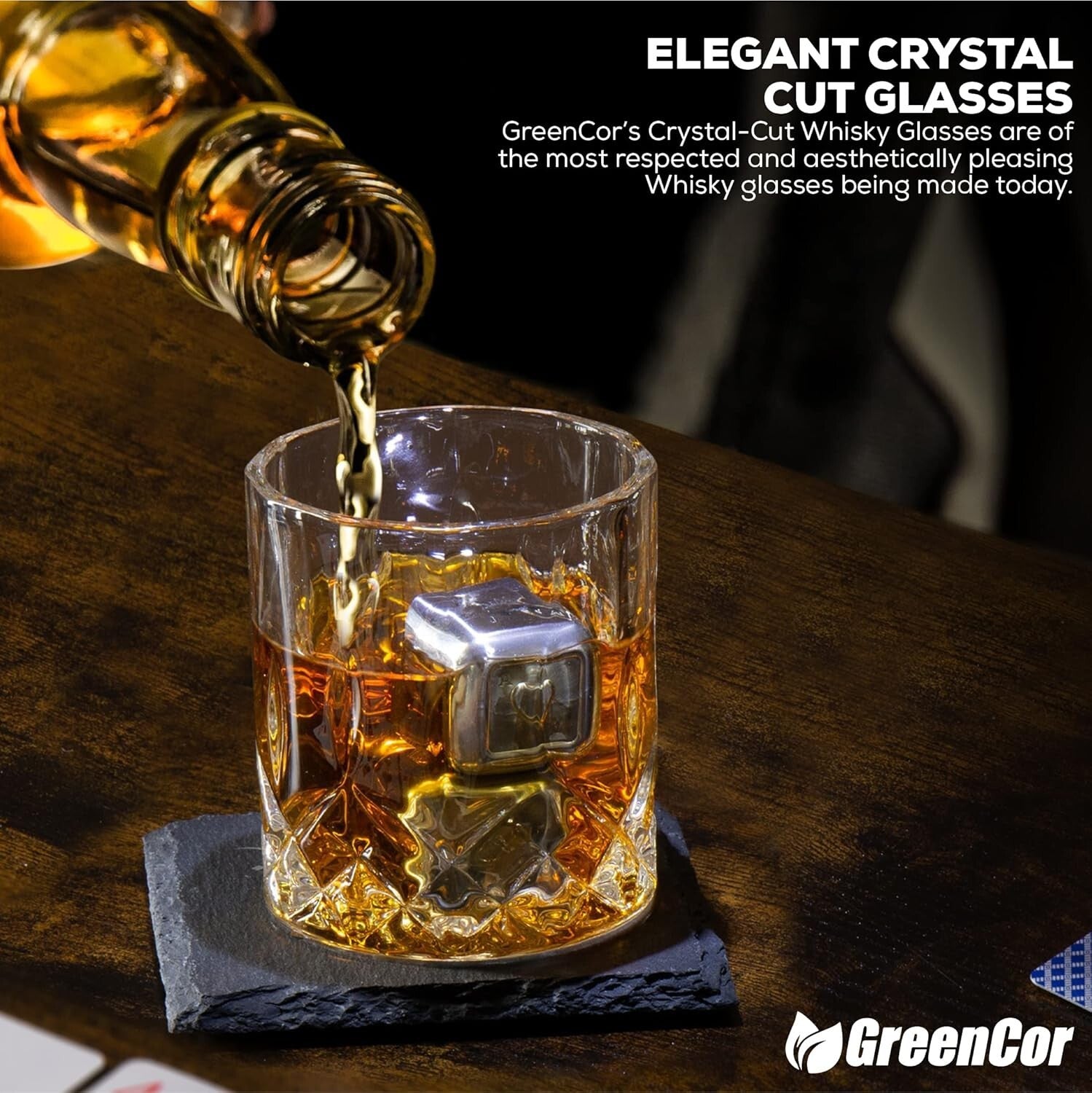 Engraved Whisky Glass and Stainless Steel Stones Set - Unique Anniversary Gift