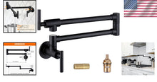 Load image into Gallery viewer, Commercial-Grade Pot Filler Faucet: Adjustable Wall-Mount Matte Black Style