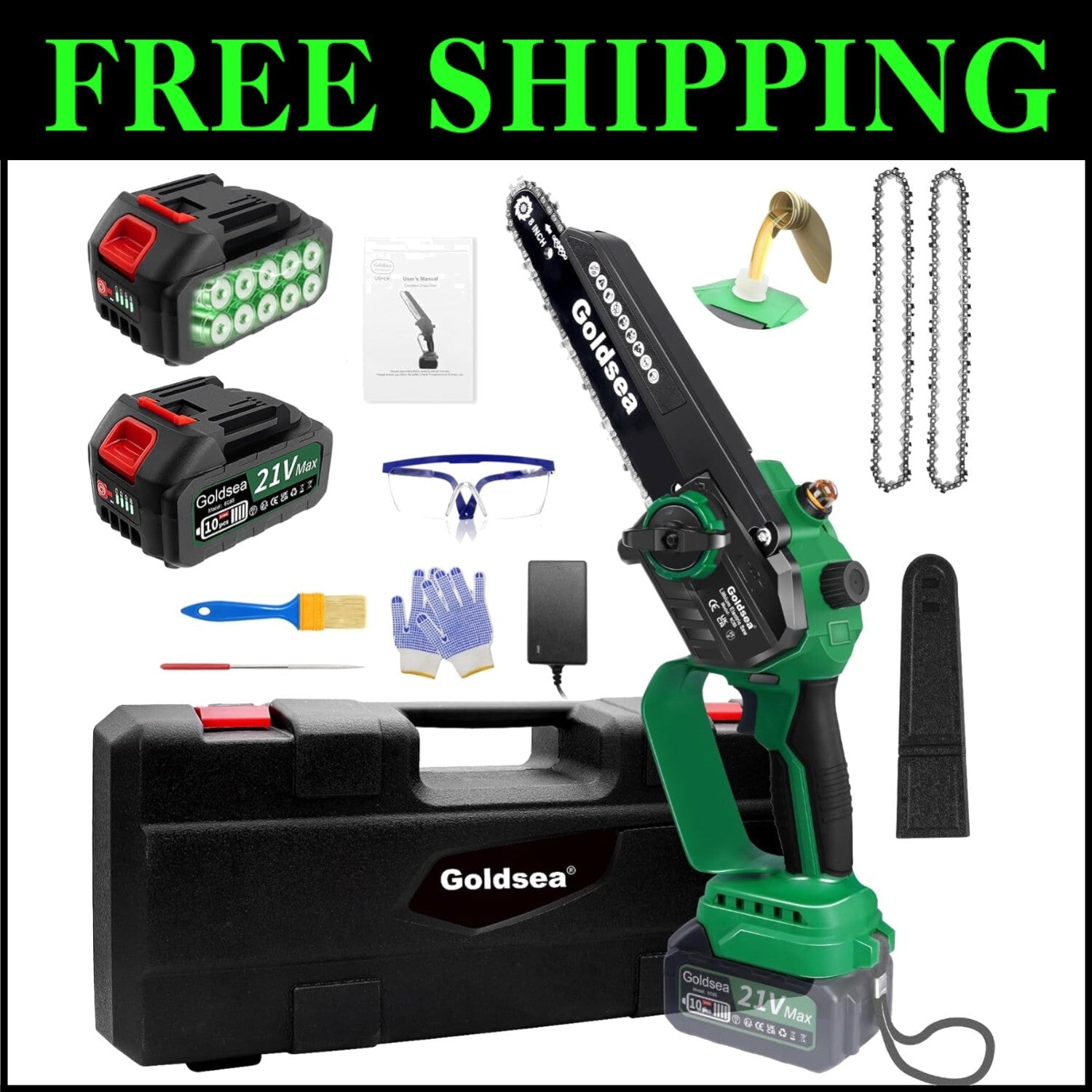 Portable Mini Chainsaw with 2 Rechargeable Batteries - Perfect Gardening Gift