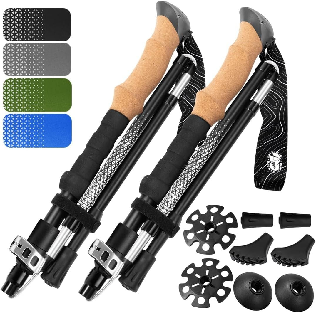 Adjustable & Durable Folding Trekking Poles with Cork Grips - For All Adventures