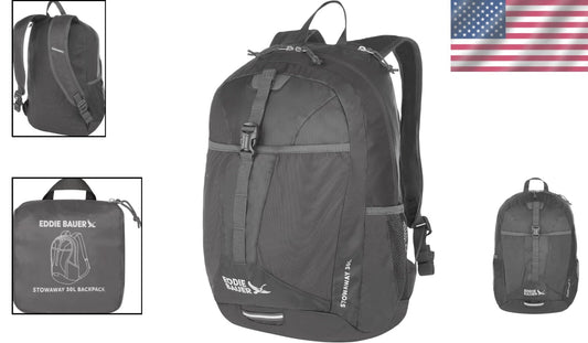 Durable Ripstop Polyester Packable Backpack with Laptop Sleeve - 30L Capacity