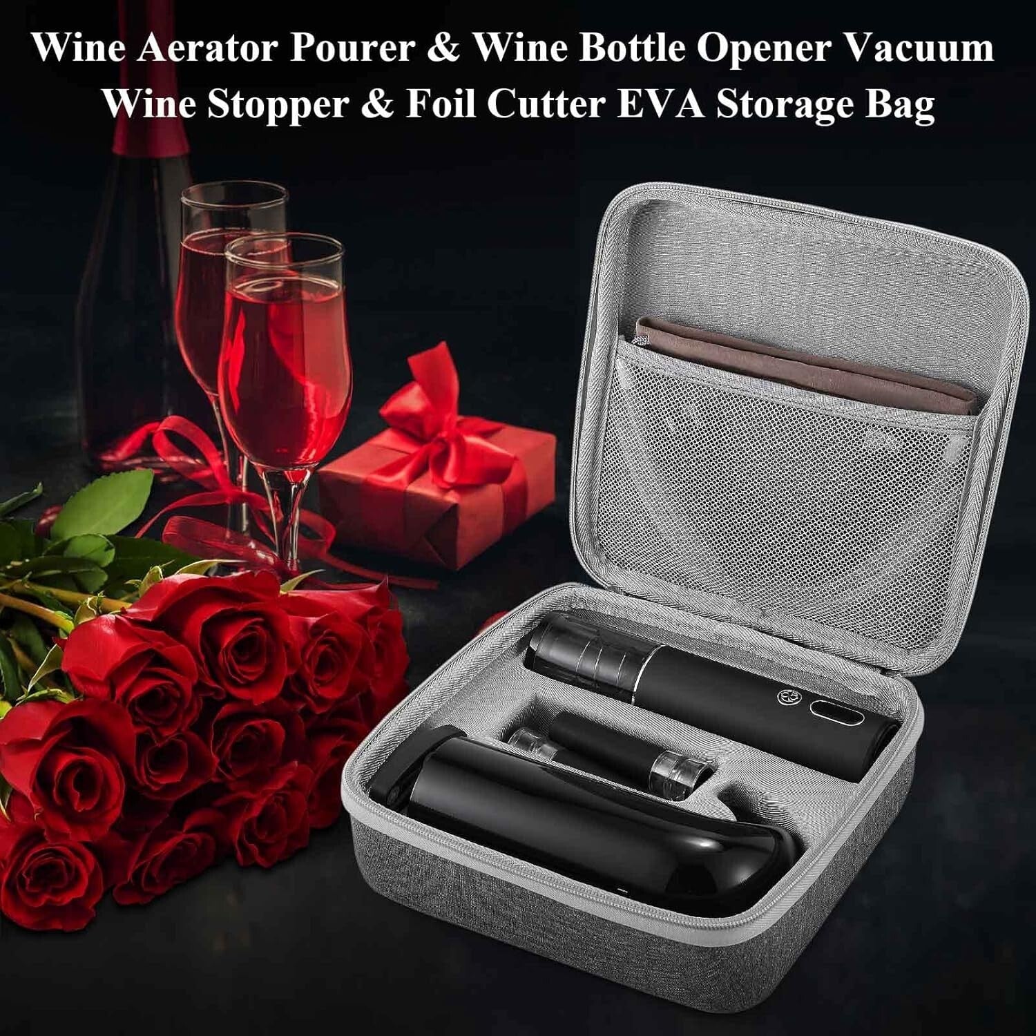 Elegant Wine Opener Gift Set with Aerator & Decanter - Rechargeable & Automatic