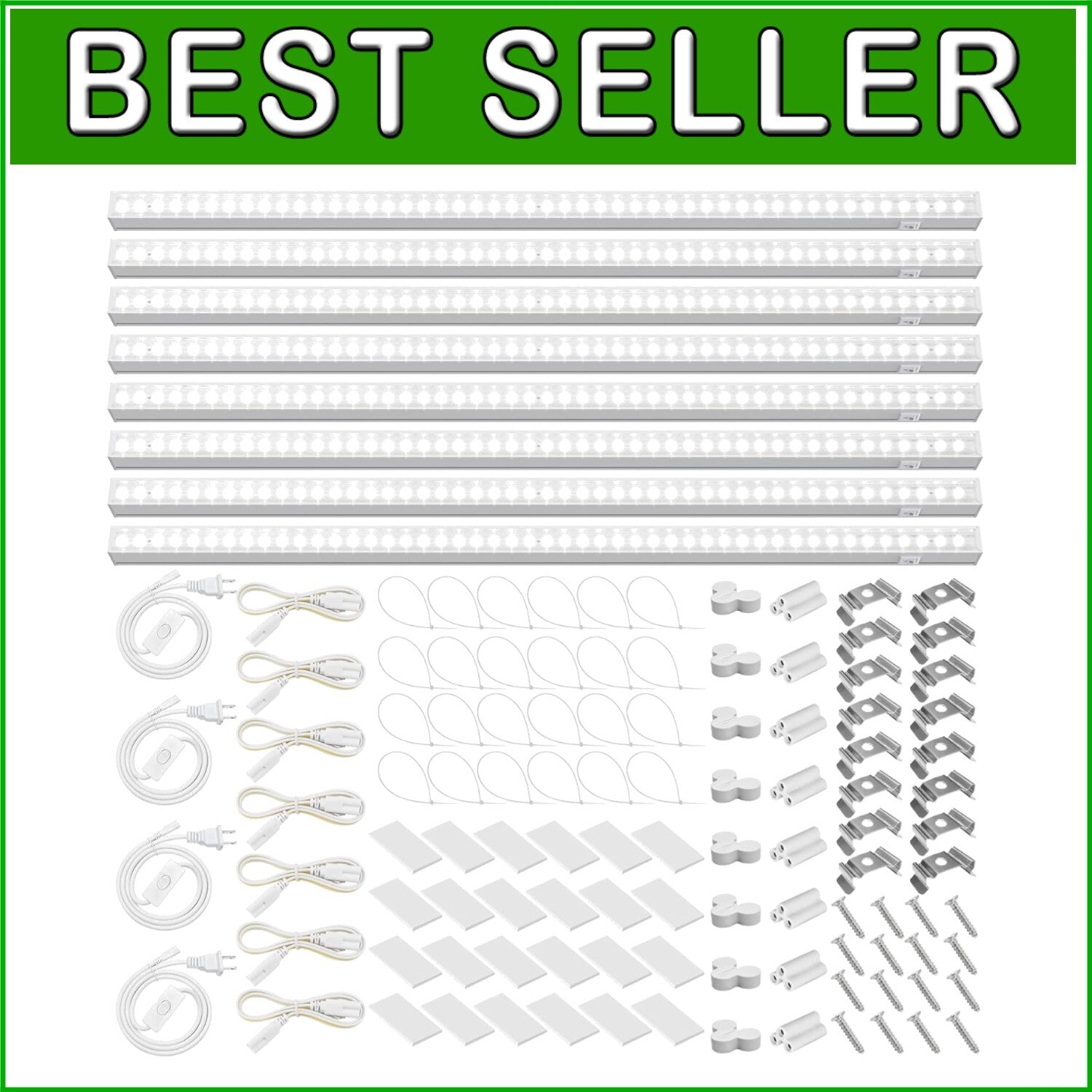 8-Pack Linkable T5 Grow Lights, 500W Equivalent Full Spectrum - Plant Growth