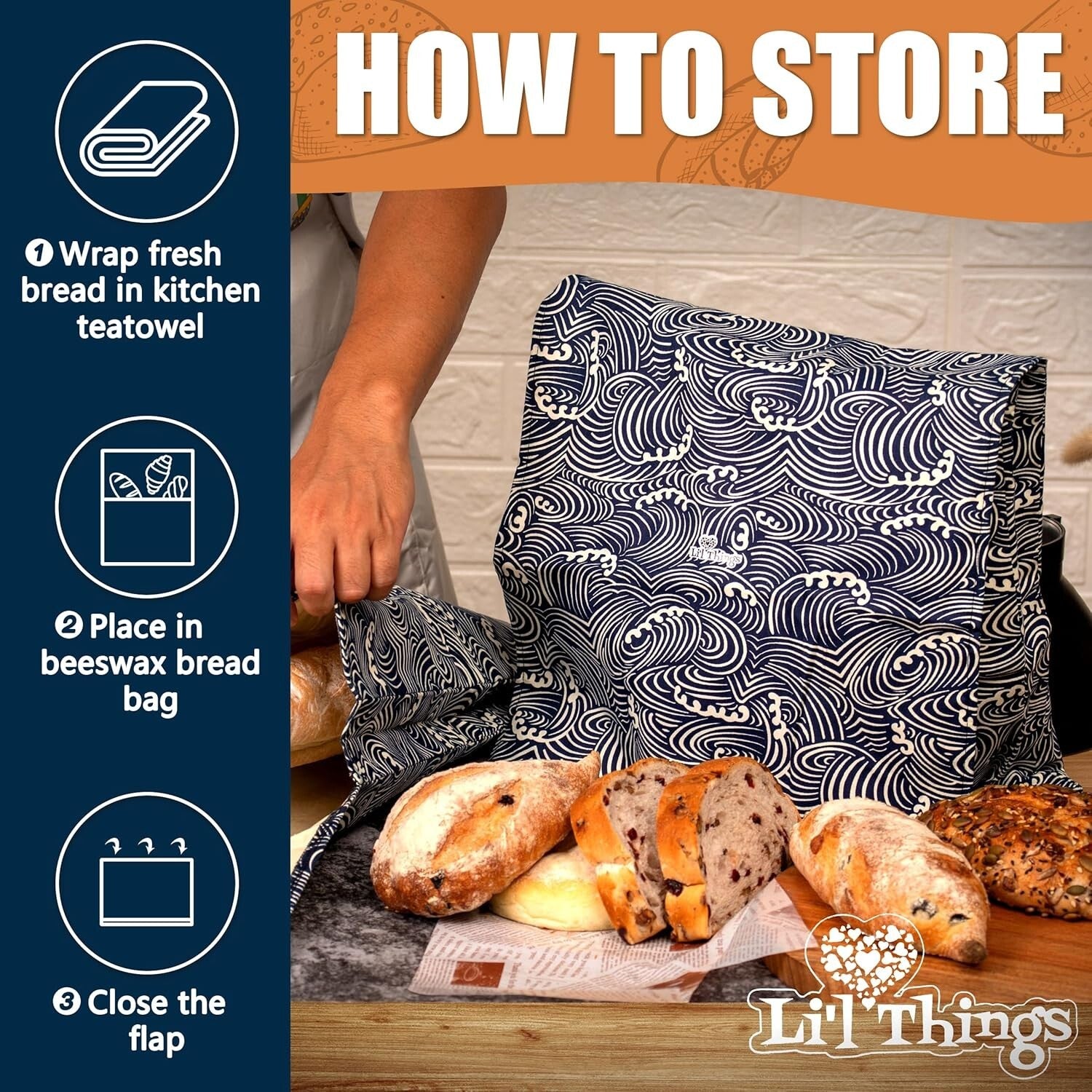 Sustainable Beeswax Bread Storage Bags - Extend Freshness, Reduce Plastic Waste