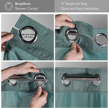 Load image into Gallery viewer, SnapHook Heavy-Duty Shower Curtain with Liner - Stylish &amp; Practical - 71x78"