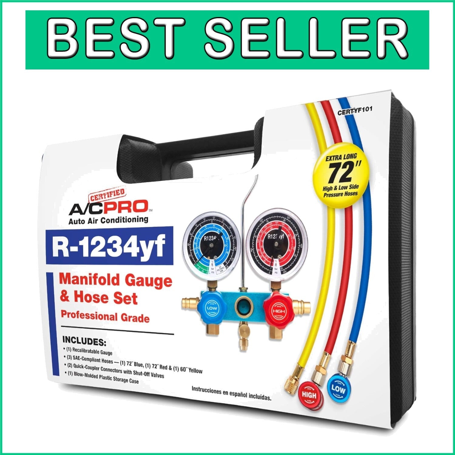 Durable R-1234yf A/C Gauge and Hose Set for Efficient Car Refrigerant Dispensing