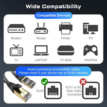 Load image into Gallery viewer, Heavy-Duty 60FT Cat8 Ethernet Cable, Weatherproof for Indoor &amp; Outdoor Use