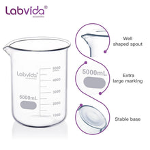 Load image into Gallery viewer, 5000ml Borosilicate Glass Beaker, ASTM E960 Compliant - Laboratory Essential