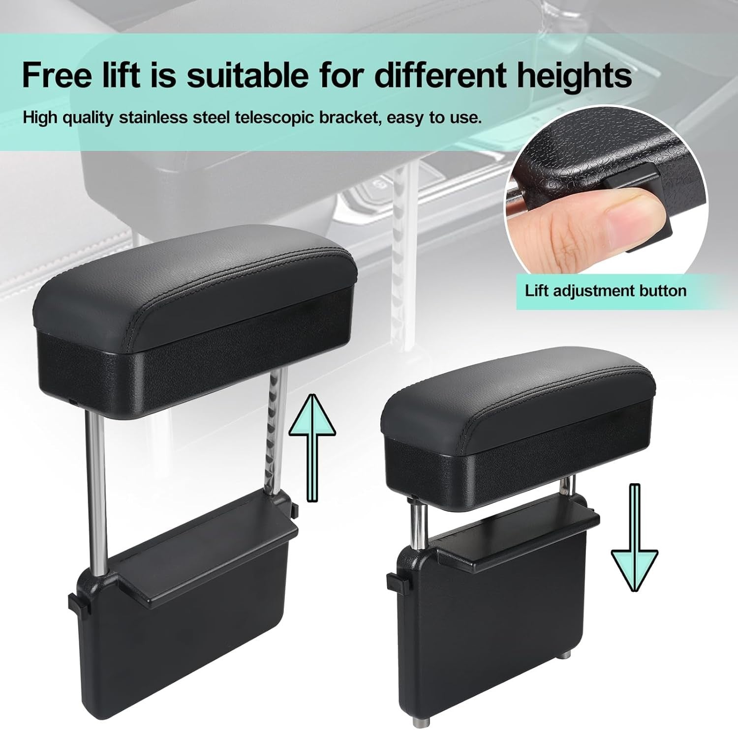 Adjustable Center Console Armrest Storage Box - Universal Fit for All Vehicles