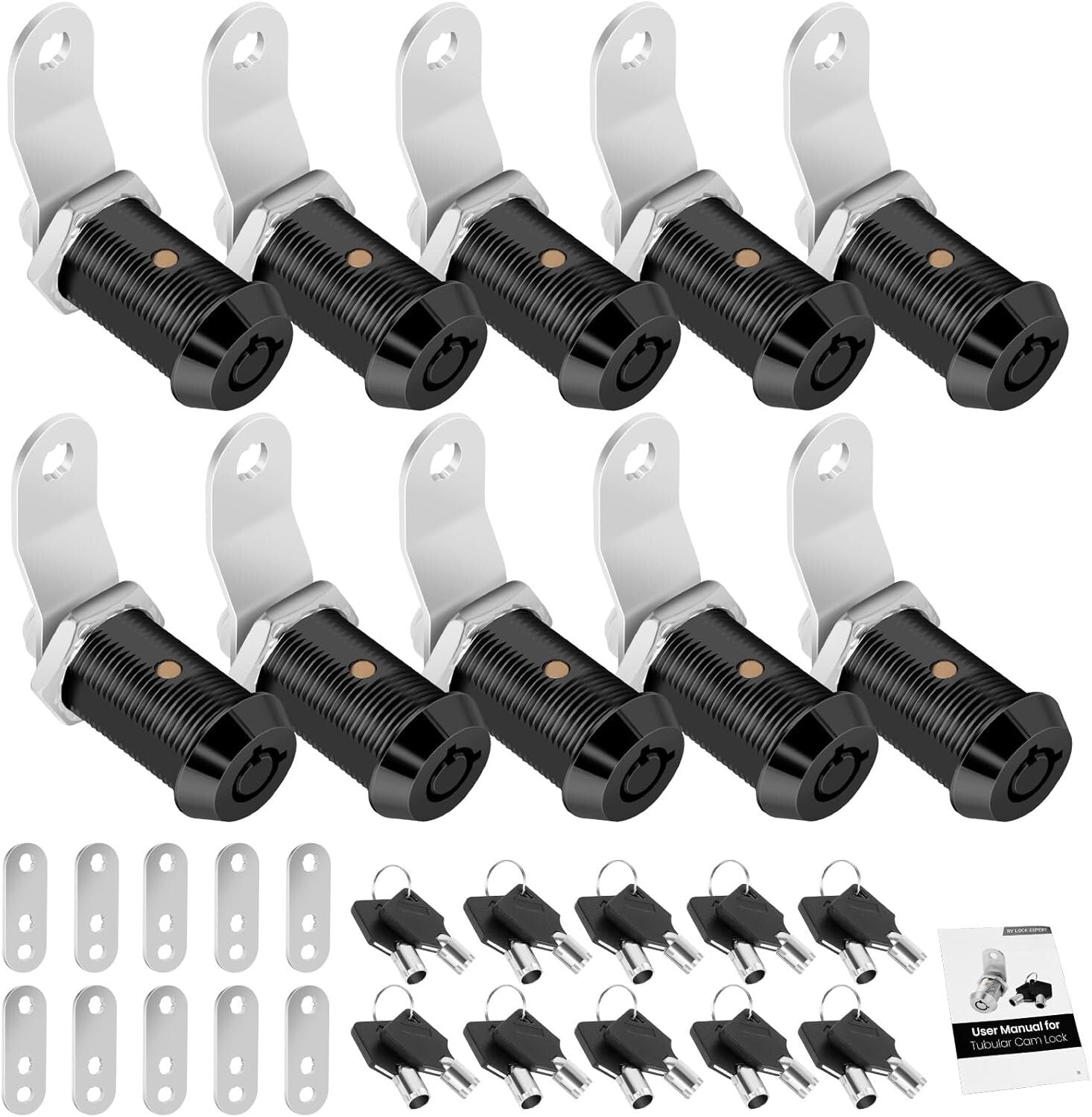 Durable RV Locks with Keys, 10 Pack Keyed Alike, 1-1/8 Inch for Outdoor Security