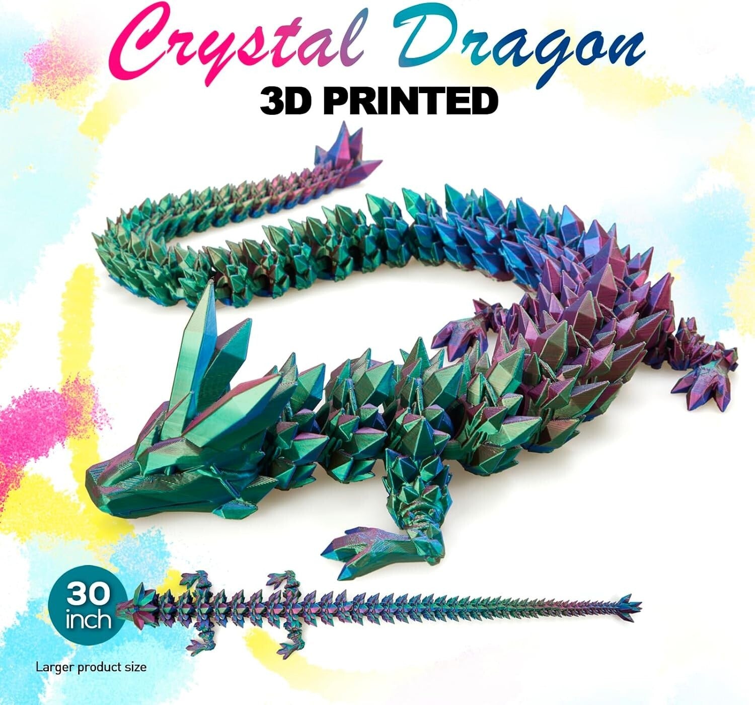 Articulated 30'' Crystal Dragon - Children’s Day Surprising Decoration Gift
