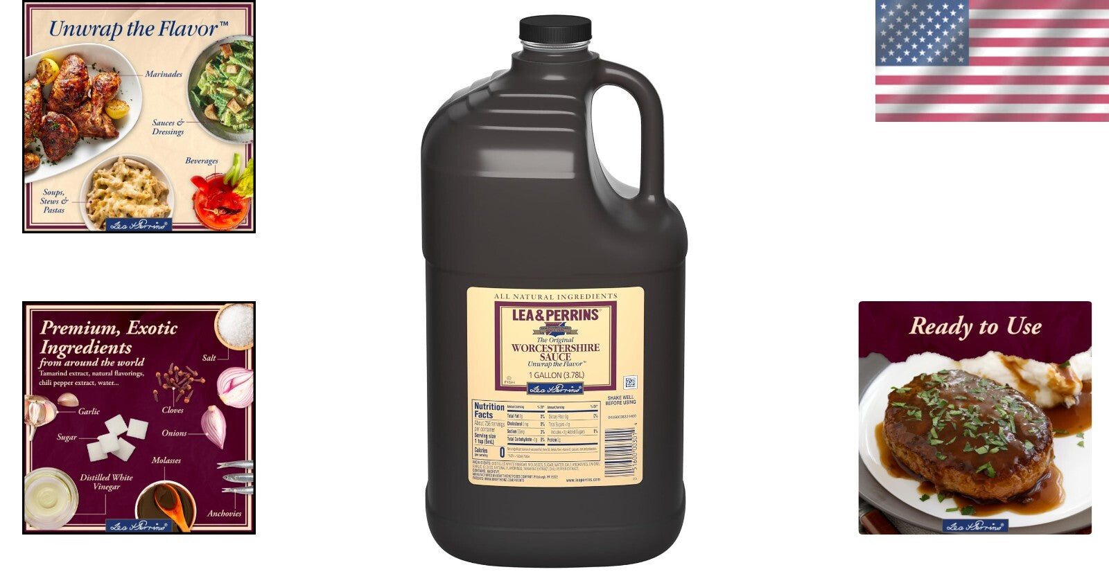 1 Gallon Jug of Lea & Perrins Authentic Worcestershire Sauce – Gourmet Flavor