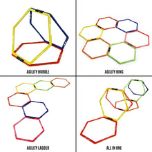 Load image into Gallery viewer, Hexagon Speed Rings for Agility and Balance Training - 12 Durable Plastic Rings
