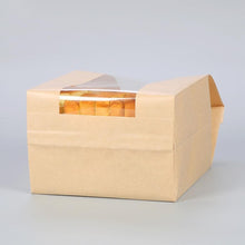 Load image into Gallery viewer, 200-Pack Large Kraft Paper Bakery Bags with Window for Stylish Bread Storage
