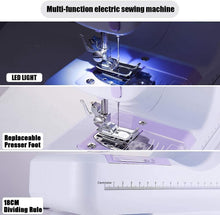 Load image into Gallery viewer, Lightweight Electric Sewing Machine with Foot Pedal - 12 Stitches &amp; Storage