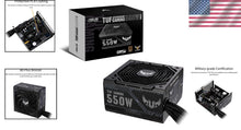 Load image into Gallery viewer, 550W ATX Power Supply with 80 PLUS Bronze and Axial-Tech Cooling Design
